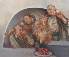 SIND SIE GLÜCKLICH-II, 2023, Öl auf Leinwand, 100 x 120 cm