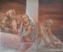 ZUR SELBEN STUNDE, 2024, Öl auf Leinwand, 100 x 120 cm