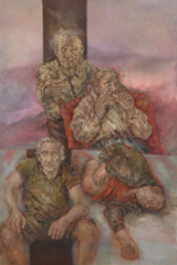 SZENEN und MONOLOGE-II, 2024, Öl auf Leinwand, 100 x 140 cm
