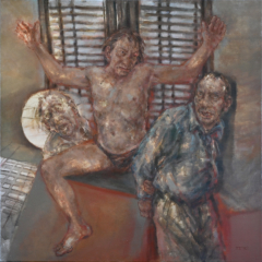 VRKÜNDIGUNG, 2024, Öl auf Leinwand, 100 x 100 cm